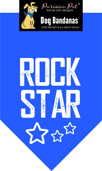 Parisian Pet 'Rock Star' Bandana for Dogs & Cats - Fashionable, Comfortable Blue Pet Bandana for Trendy Pets