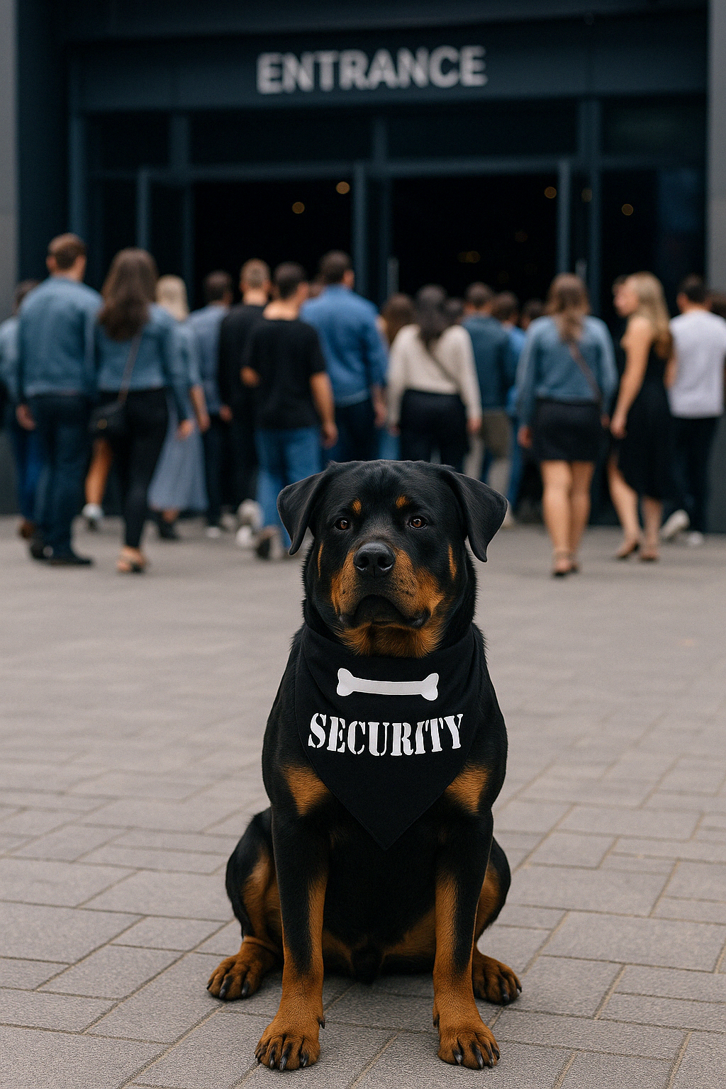 Parisian Pet 'Security®' Bandana - Comfortable, Fashionable Black Pet Bandana for Dogs & Cats, Trendy and Durable Pet Accessory